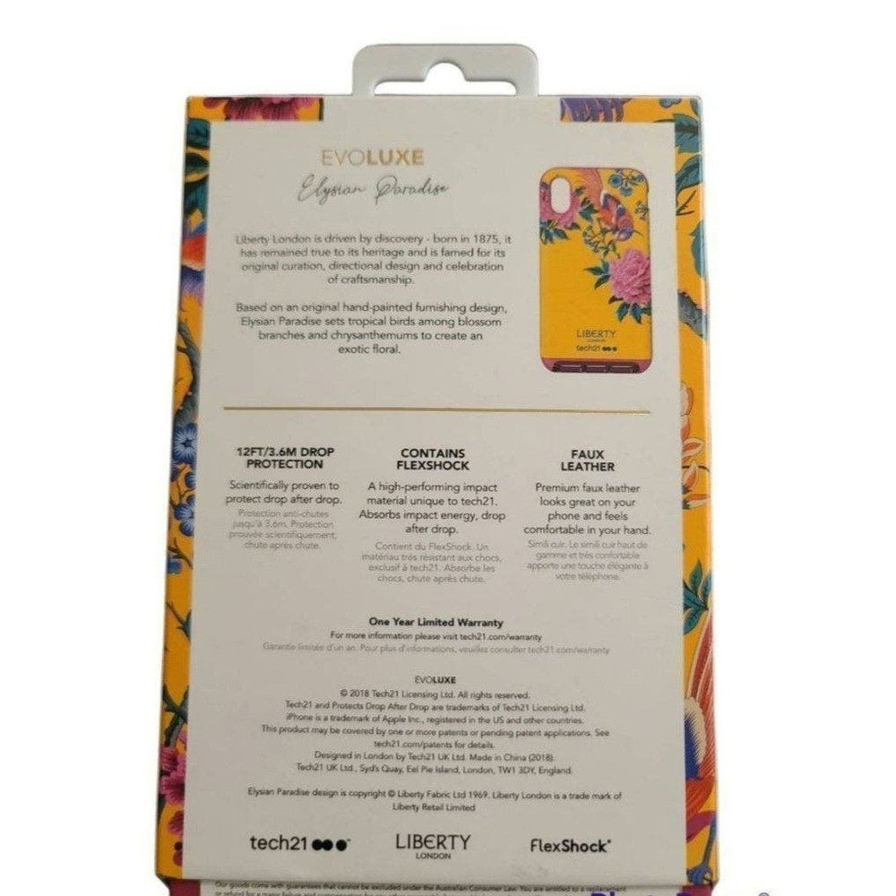 Tech21 Evo Luxe Liberty London Elysian Back Case Cover for Apple iPhone X/XS - Y - Picture 3 of 4